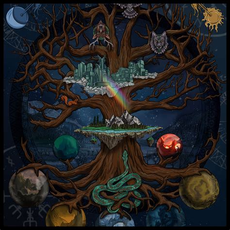 ArtStation - Yggdrasil Tree of Life and Nine Worlds of Norse Mythology