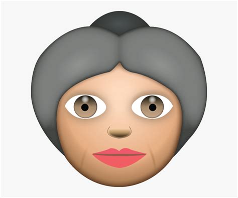 Grandma Clipart Emoji - Grandma And Grandpa Emojis, HD Png Download - kindpng