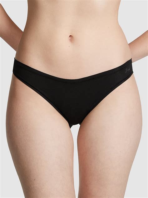 Buy Cotton Bikini Panty Pure Black Order Panties Online PINK US