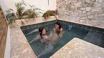 Two Hot Lesbians Masturbate In A Public Pool Afraid Of Getting Caught XNXX