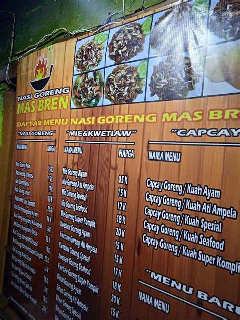 Menu At Nasi Goreng Mas Bren Restaurant Bandung