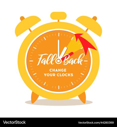 fall  time banner big orange alarm clock vector image
