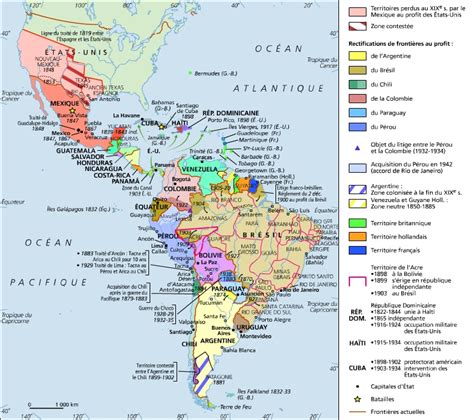 carte amerique latine pays capitales