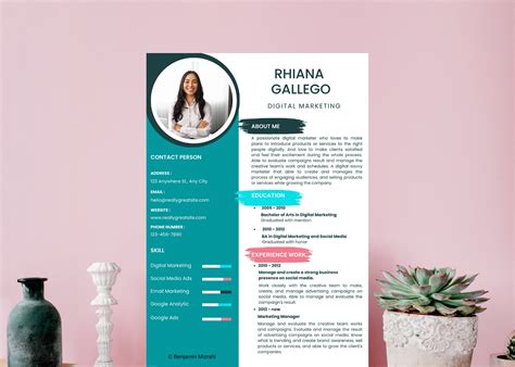 Professional Resume Template For Canva Cv Template Canva Modern Resume Template Canva