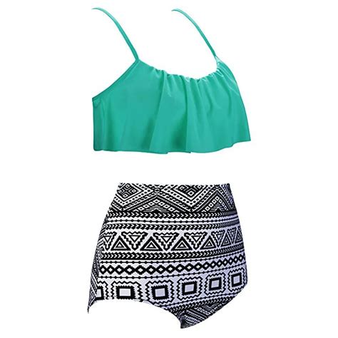 Free Shipping Sexy Bikini Set Retro High Waisted Bathing Suits Jkp