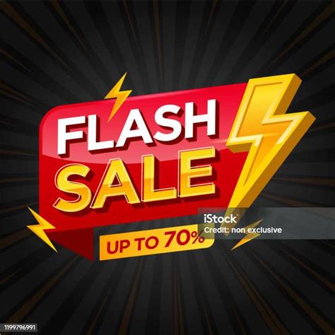 Ilustrasi Vektor Template Desain Banner Flash Sale Ilustrasi Stok