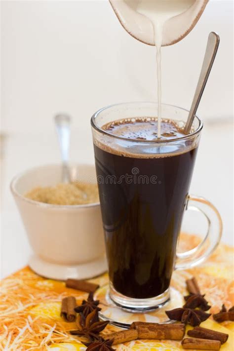 Coffee With Milk And Sugar Stock Photo Image Of Pouring 24417946