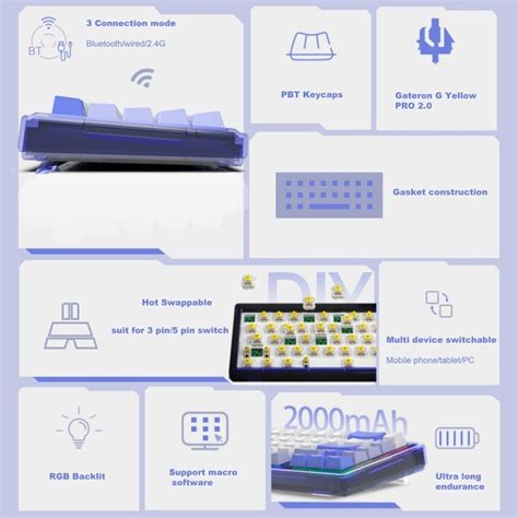 Jual GAS67 Hot Swappable Mechanical Keyboard Gasket Kit RGB Backlit Type C Jakarta Utara