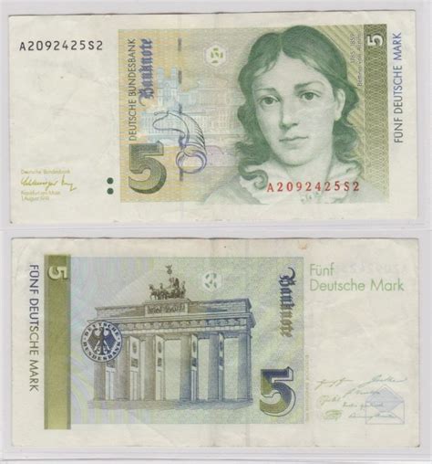 T Banknote Dm Deutsche Mark Ro B Schein August Kn A