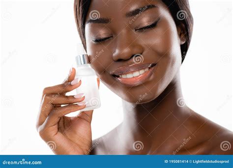 African Naked Woman With Closed Eyes Stock Photo Image Of Bodycare Isolated