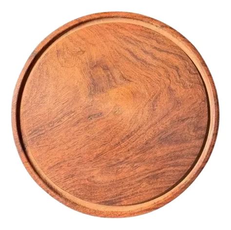 Plato Tabla Algarrobo Madera 35cm Pizza Reforzado X1 Unidad