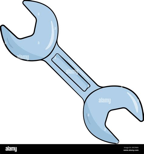 Blue Wrench Cartoon Vector Illustration Stock Vector Image And Art Alamy