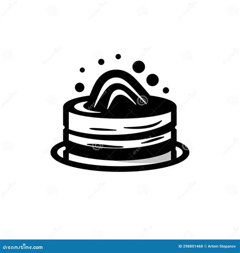 Bakery Logo with Cake on White AI Generative Illustration Stock