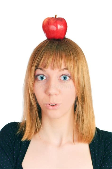 Blonde Girl And Apple Stock Image Image Of Hold Hair 12549755