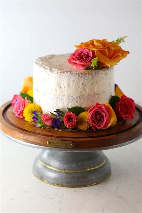 Naked Lemon Cake With Fresh Flowers Mom Loves Baking