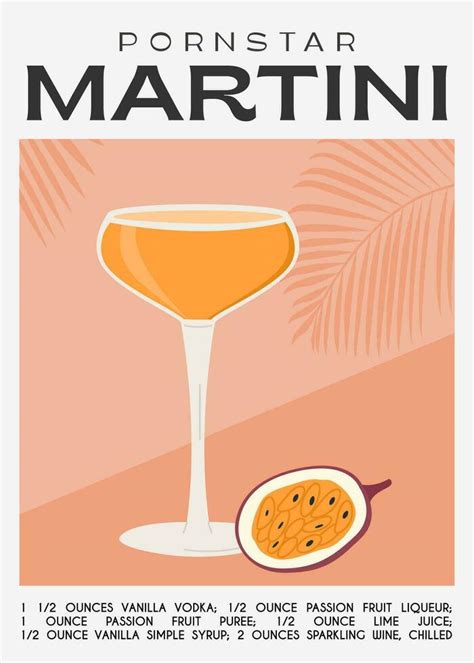 Pornstar Martini Cocktail Garnished With Passion Fruit Classic