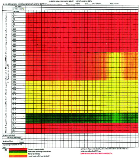 Blood Glucose Monitoring Chart Template