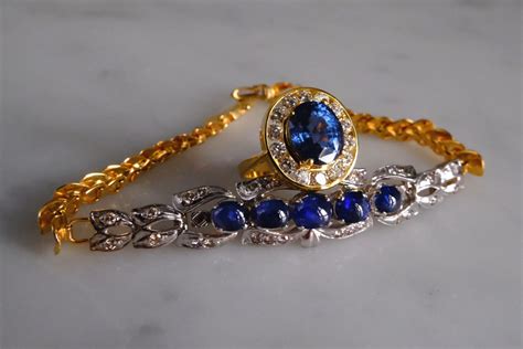 Vintage Blue Sapphire Bracelet 18k Chinese | Gem Gardener