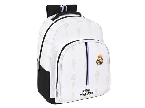 Mochila Escolar REAL MADRID C F Preto Branco 32 X 42 X 15 Cm Worten Pt