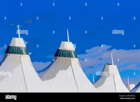 Close View Of Denver International Airport Architecture Peaks