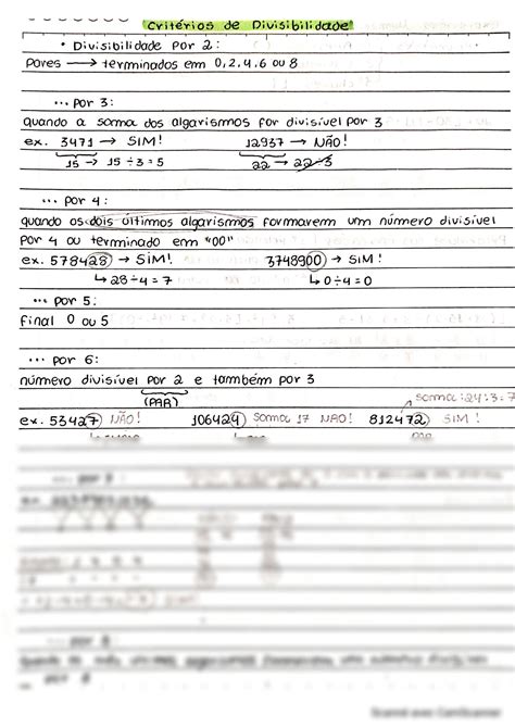 SOLUTION Resumo Crit Rios De Divisibilidade Studypool