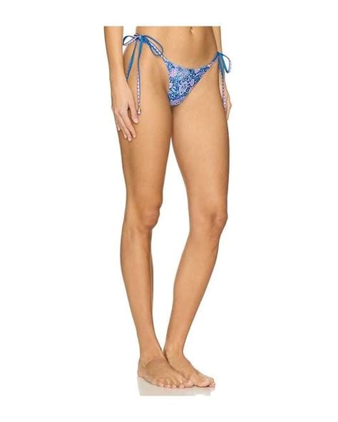 Kulani Kinis Thong Tie Side Bikini Bottom In Blue Lyst