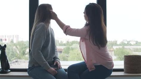 Brunette Lesbian Slapping Face Of Redhead Friend And Leaving Angry Annoyed Caucasian Woman