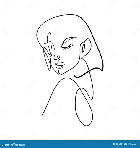 Ink Brush Naked Woman Silhouette Line Art Boho Print Contour Modern Art Vector Illustration