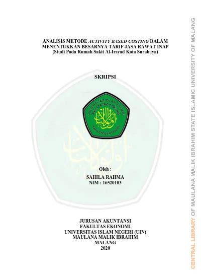 Analisis Metode Activity Based Costing Dalam Menentukan Besarnya Tarif