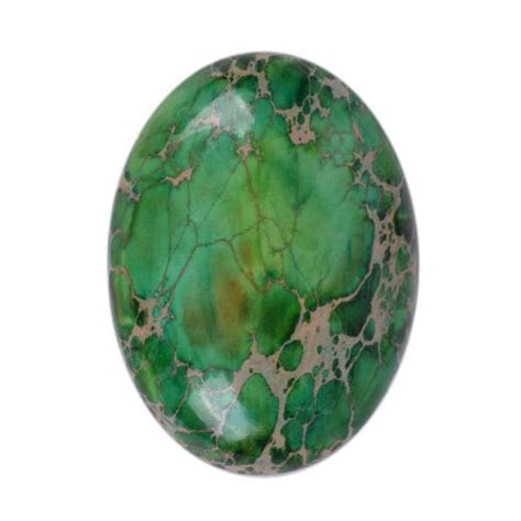 30mm Green Sea Sediment Jasper Oval Flatback Cab Cabochon Etsy