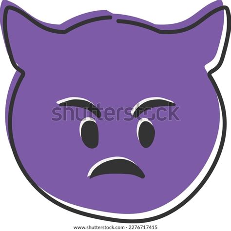 Evil Devil Emoji Happy Purple Emoticon Stock Vector (Royalty Free ...