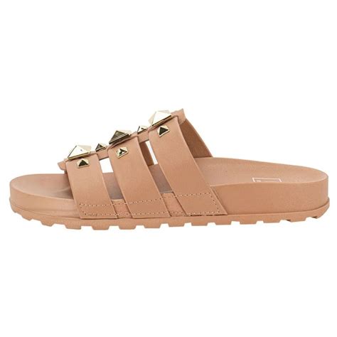 Tamanco Moleca Papete Tiras Largas Feminino Nude Sapattu Mania Loja De Sapatos Online E