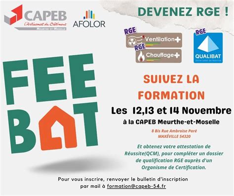 Devenez Rge Rdv Les Novembre La Capeb Capeb