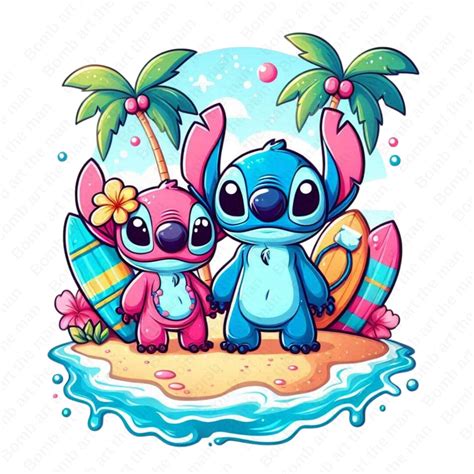 Stitch and Angel, Summer Clipart, Stitch and Angel Png, Transparent ...