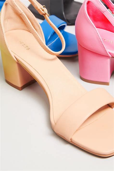 Lts Nude Faux Leather Block Heel Sandals In Standard Fit Long Tall Sally