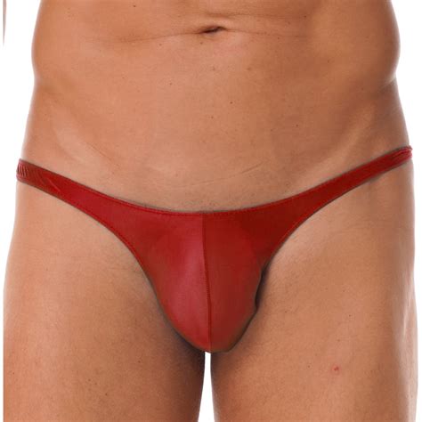 Yonghs Men S Low Rise Swim Briefs Bikini Swimsuits Solid Color Glossy Trunks Swimwear Burgundy
