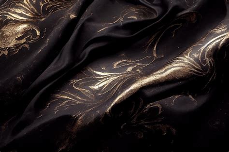 Tecido De Seda Preto E Dourado Marrom Escuro Textura De Luxo Para Papel