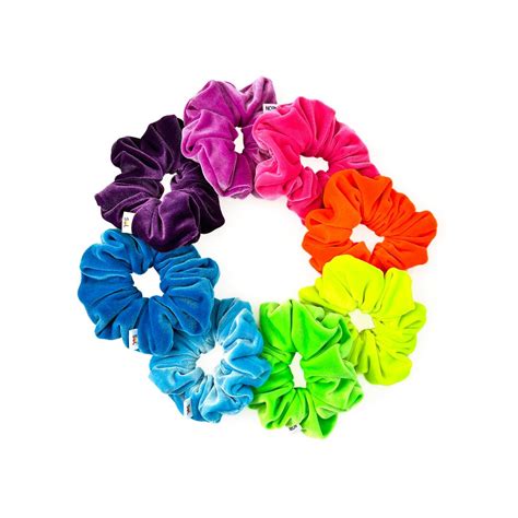 Bright Rainbow Scrunchie Set Velvet Hair Scrunchies Full Set Of 8 Etsy