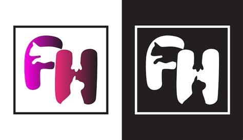 premium vector initial letter fh logo design creative modern symbol