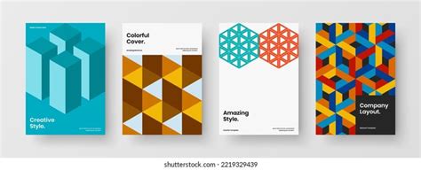 colorful front page design vector template stock vector royalty