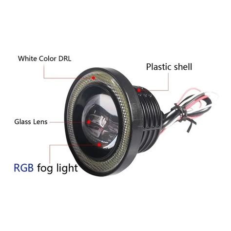 Ripley Pack Focos Neblineros Led Ojos De Ngel Rgb Control