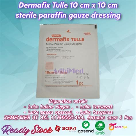 Jual Dermafix Tulle 10cm Kasa Luka Bakar Paraffin Gauze Dressing