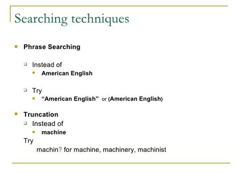 Searching Techniques