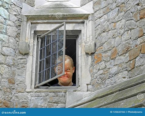 Madman Looking Out From Asylum Window Stock Photo Image Of Danger