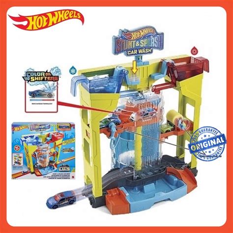 Hot Wheels City Color Shifters Stunt Splash Car Wash Playset GRW Hot Wheels Car Wash Tower