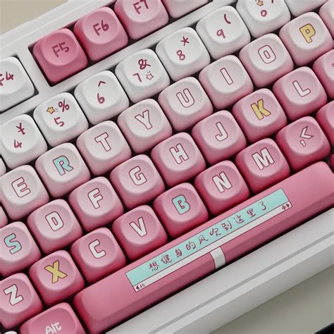 Zmx Cute Keycaps Set Moa Profile Pbt Dye Sublimation Custom Round Key