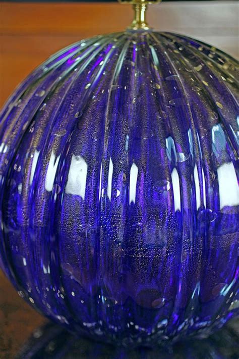 Pair Of Vintage Cobalt Blue Murano Glass Lamps For Sale At 1stdibs