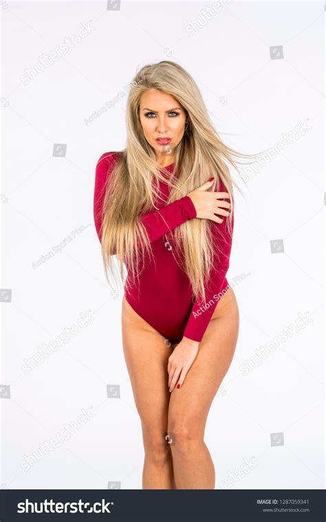 Gorgeous Blonde Lingerie Model Posing Studio Stock Photo Edit Now