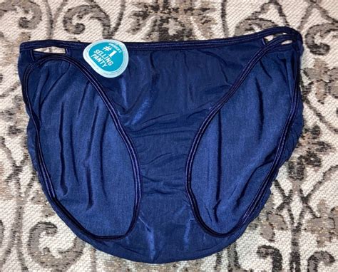 VASSARETTE SILKEN HEATHER String Bikini Sissy Panties Second Skin Satin Blue 8 33 44 PicClick UK