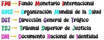 las siglas siglas abreviaturas  acronimos